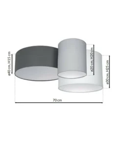 Cheap Sklep Kaja Lampa sufitowa z abazurami w trzech kolorach MLP64590 z serii STAN | Kaja Oświet