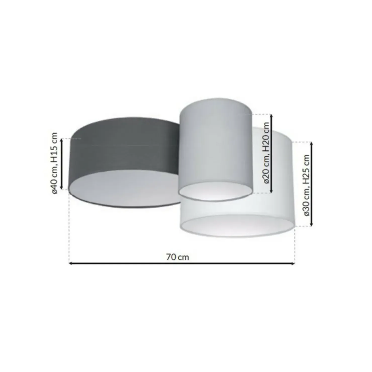 Cheap Sklep Kaja Lampa sufitowa z abazurami w trzech kolorach MLP64590 z serii STAN | Kaja Oświet
