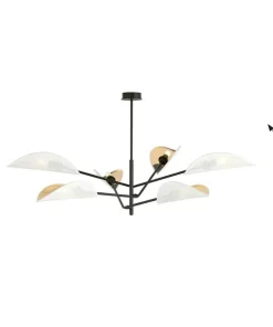Store Sklep Kaja Lampa sufitowa z biało-złotymi abażurami 1159/6 VENE | Kaja