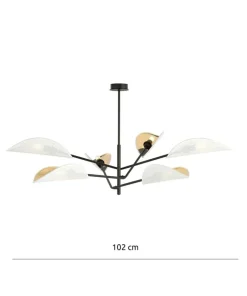 Store Sklep Kaja Lampa sufitowa z biało-złotymi abażurami 1159/6 VENE | Kaja