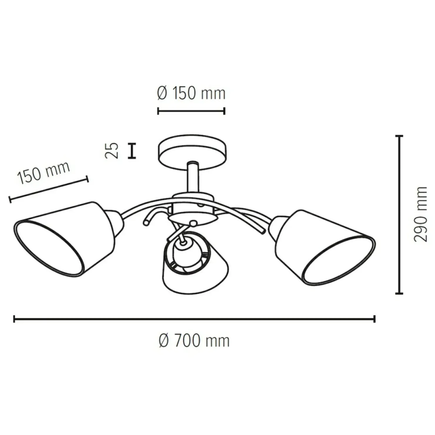 Lampa sufitowa z białymi abażurami, do sypialni 8341328 METTE | Kaja*Sklep Kaja Cheap