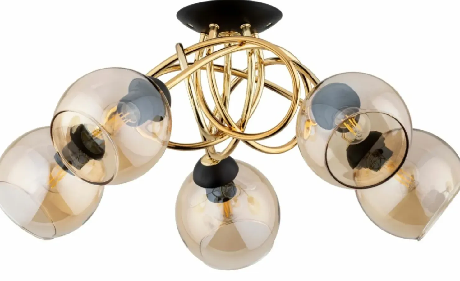 Shop Sklep Kaja Lampa sufitowa z bursztynowymi kloszami AL 63179 MODENA | Kaja