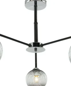 Flash Sale Sklep Kaja Lampa sufitowa z czarno srebrną oprawą 1859/3 8C BL | Kaja Oświetlenie
