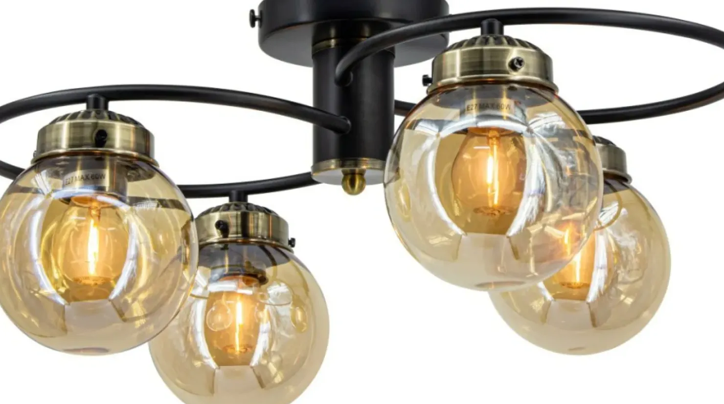 Lampa sufitowa z dekoracyjnymi kloszami 2216/4 BL 21QG z serii SALSA*Sklep Kaja Store