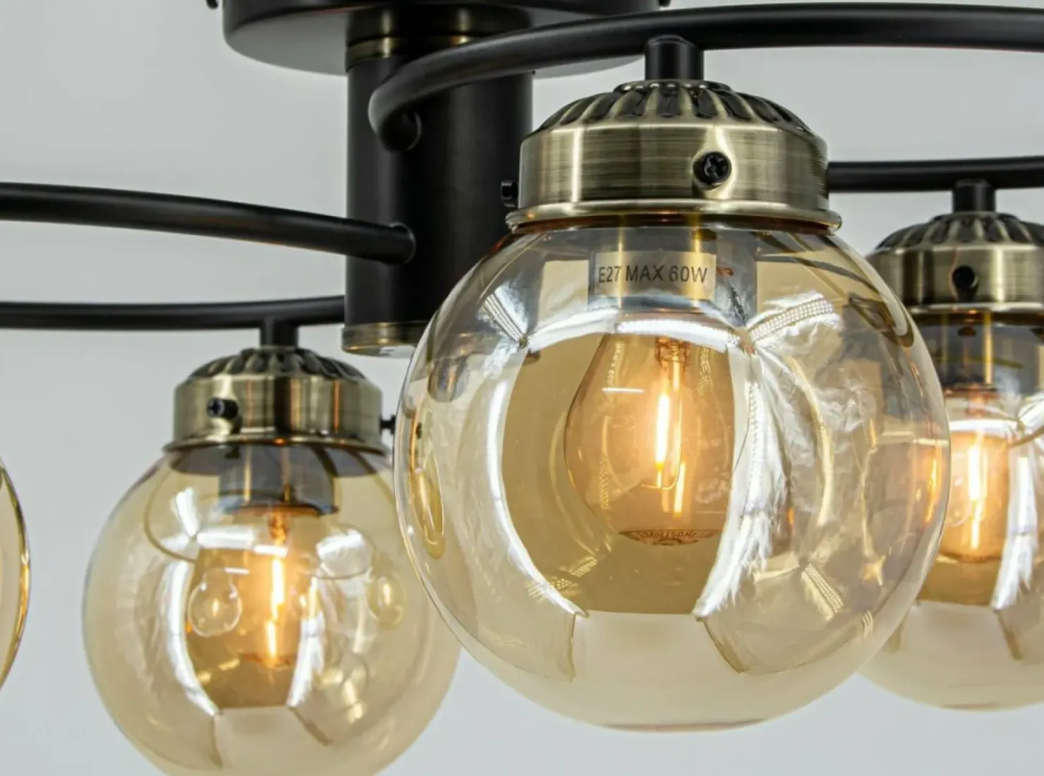 Lampa sufitowa z dekoracyjnymi kloszami 2216/4 BL 21QG z serii SALSA*Sklep Kaja Store