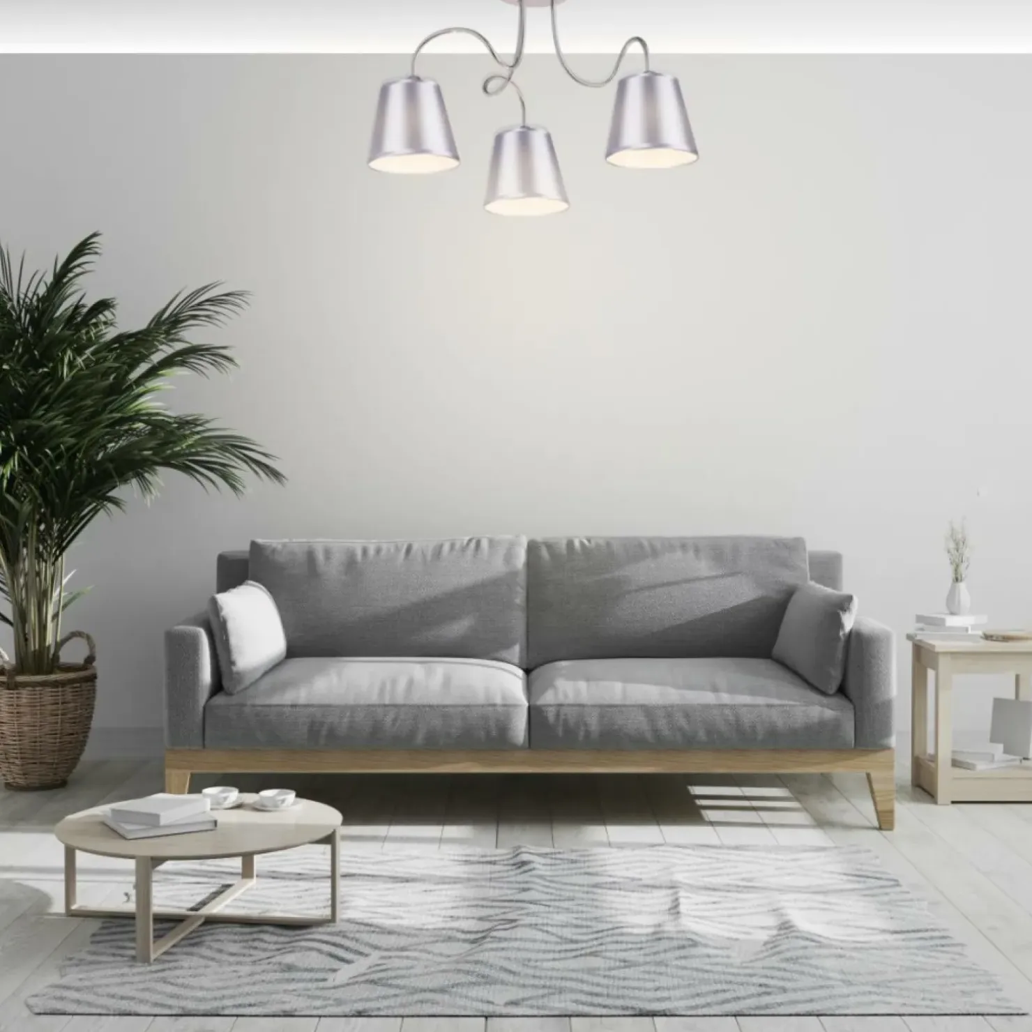 Outlet Sklep Kaja Lampa sufitowa z dekoracyjnymi ramionami 33-70746 LUK | Kaja srebrny