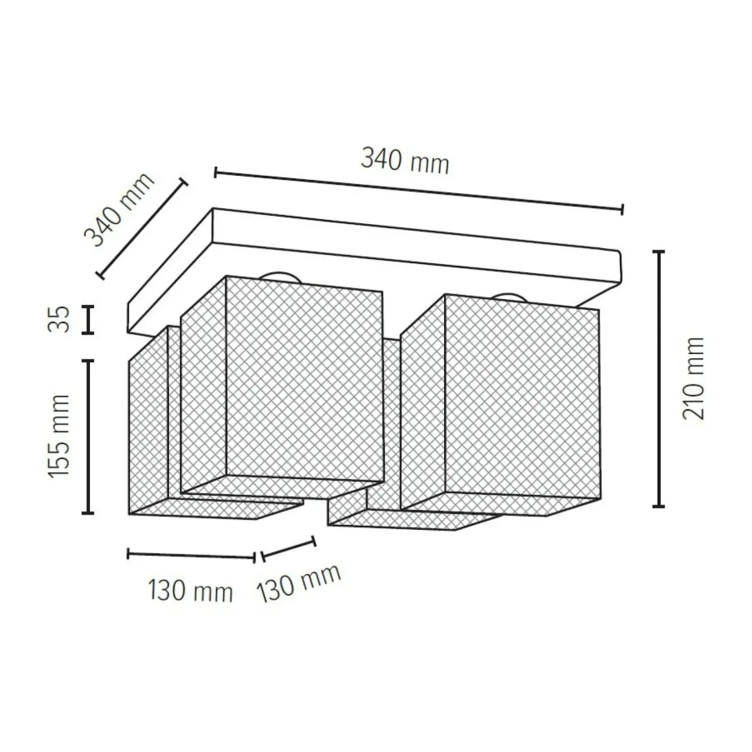 Clearance Sklep Kaja Lampa sufitowa z drucianymi kloszami 8175474 NORMAN WOOD | Kaja