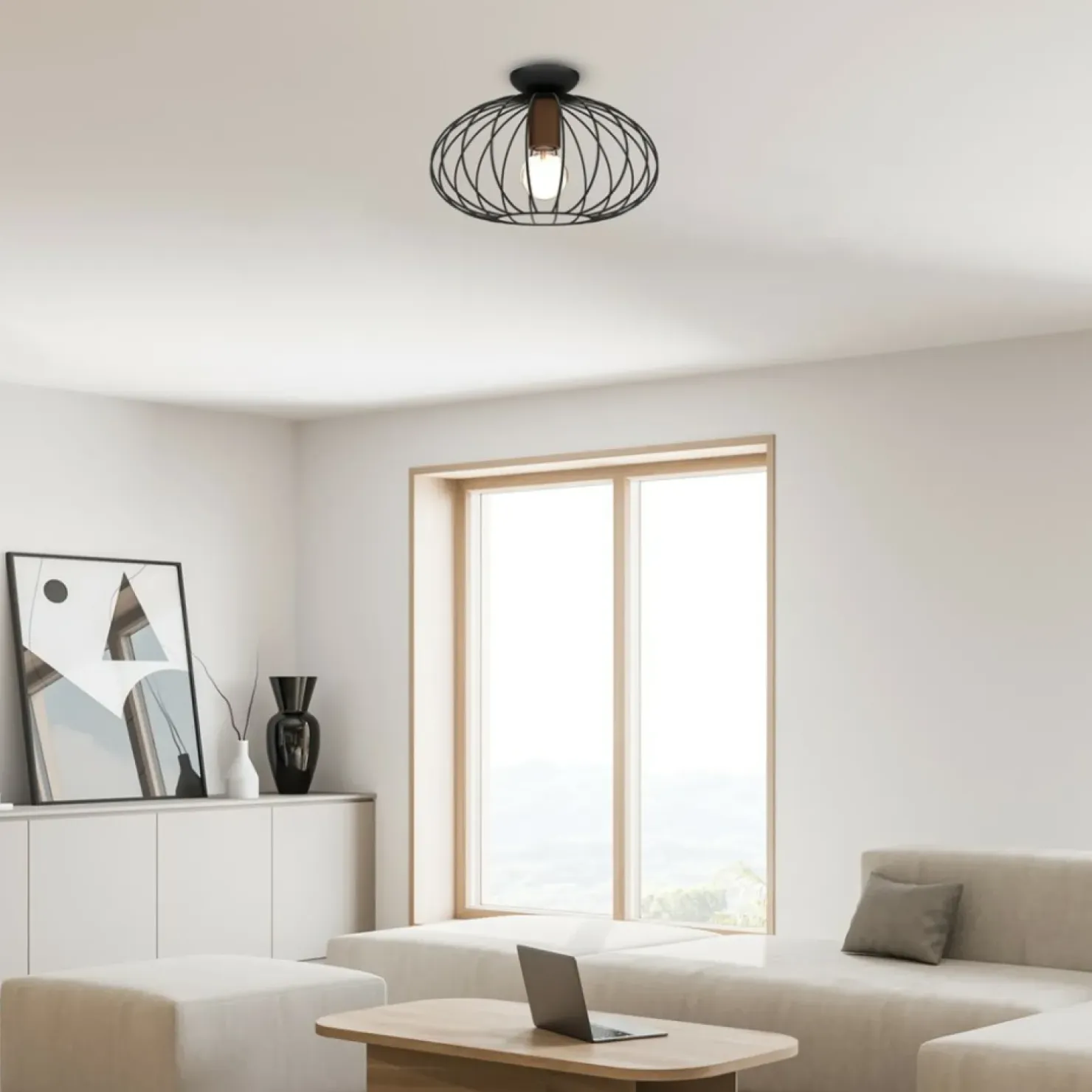 Store Sklep Kaja Lampa sufitowa z drucianym kloszem MLP7958 z serii MERIDIANO | Kaja Oświetlenie