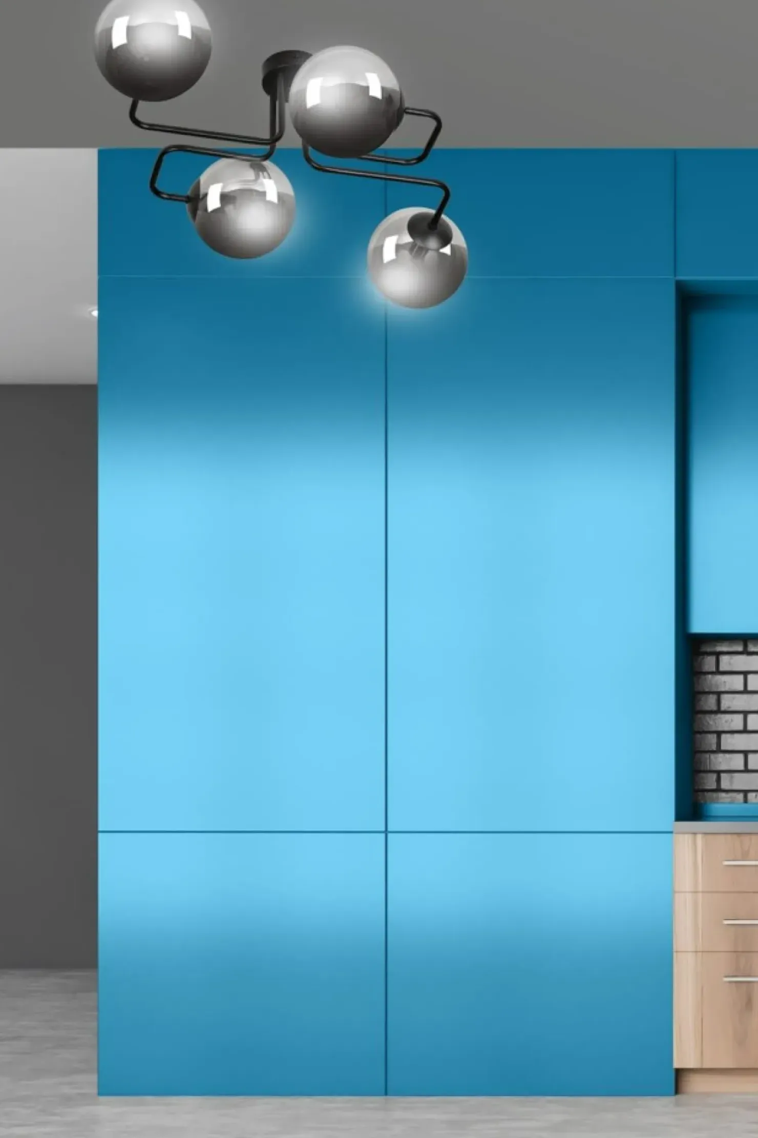 Best Sale Sklep Kaja Lampa sufitowa z grafitowymi kulistymi kloszami 832/4 | Kaja