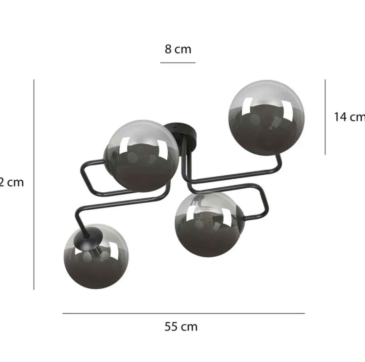 Best Sale Sklep Kaja Lampa sufitowa z grafitowymi kulistymi kloszami 832/4 | Kaja