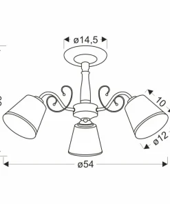 Lampa sufitowa z klasycznymi kloszami 33-26590 z serii LOSANNA | Kaja Oświetleni*Sklep Kaja New