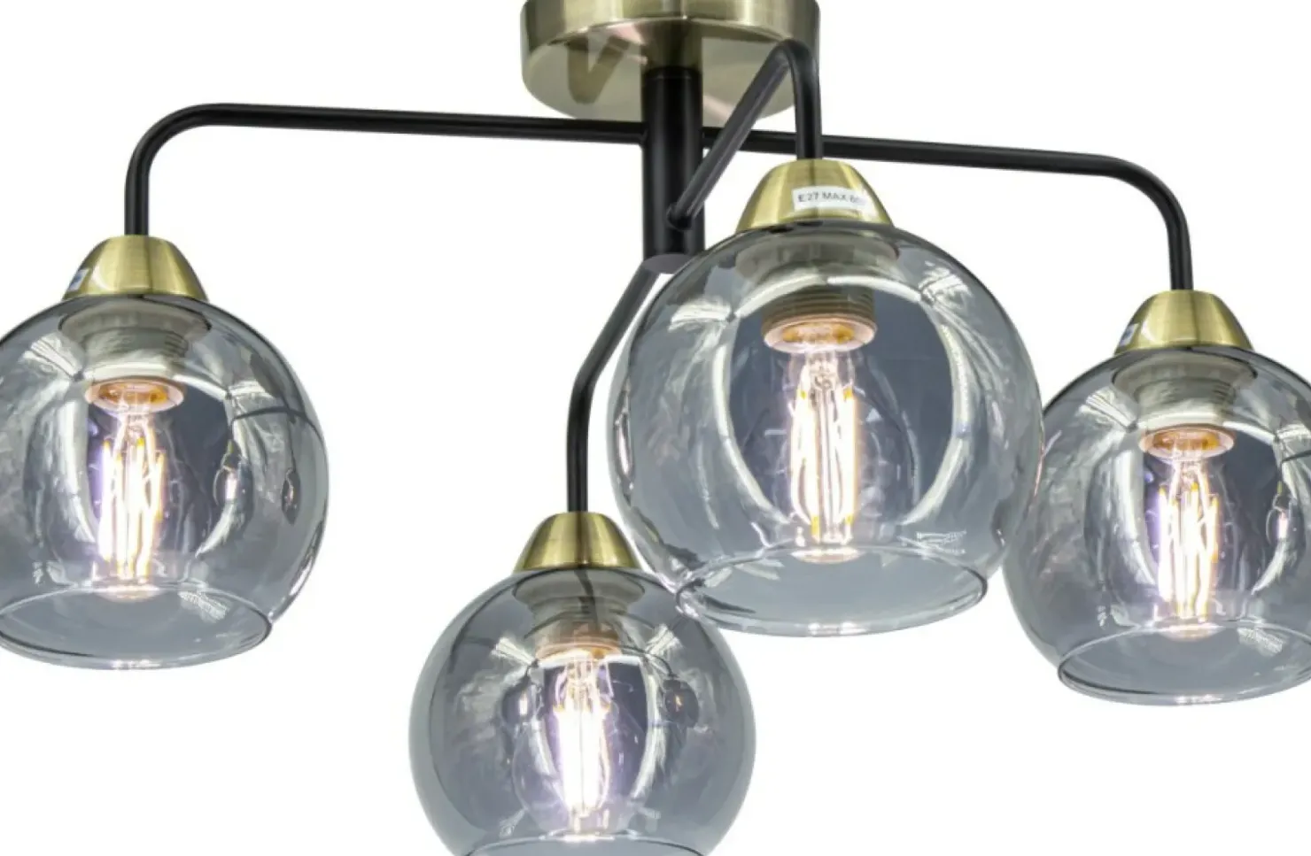 Lampa sufitowa z kloszami, kolor mosiądz 2213/4 BL 21QG z serii ASPEN*Sklep Kaja Store
