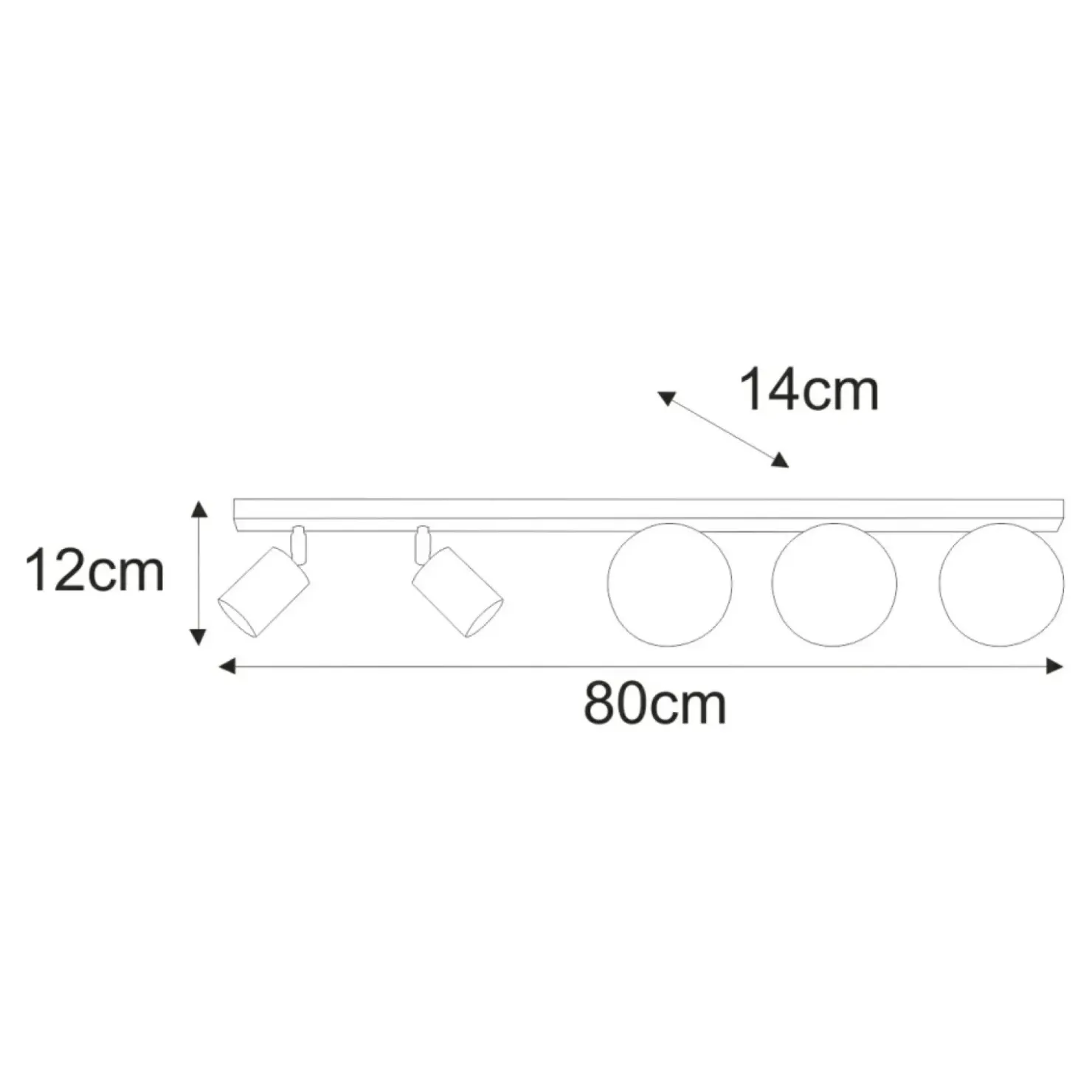 Lampa sufitowa z kloszami i reflektorami K-5496 z serii ANDI*Sklep Kaja Discount