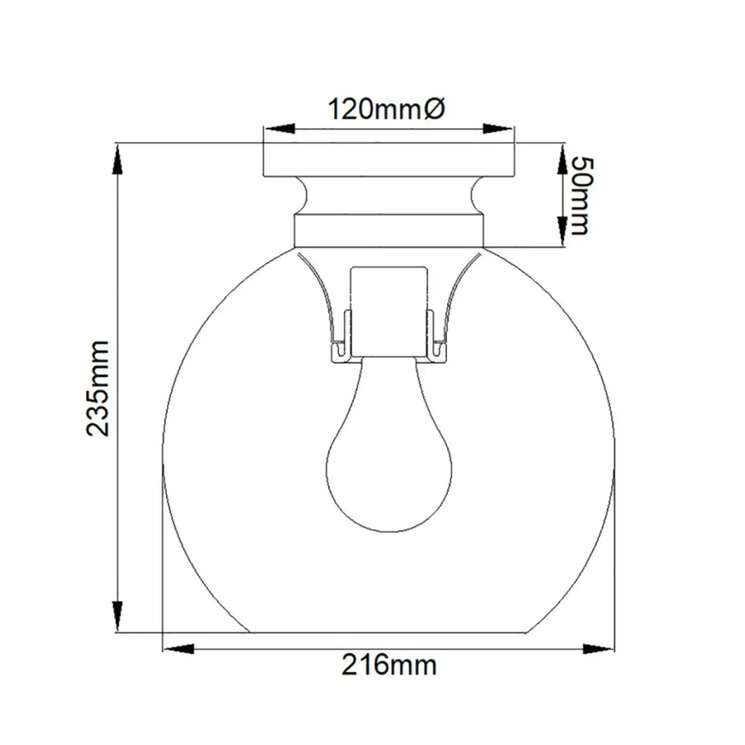 Lampa sufitowa z kloszem kulą FE-TABBY-F-PN z serii TABBY*Sklep Kaja Clearance