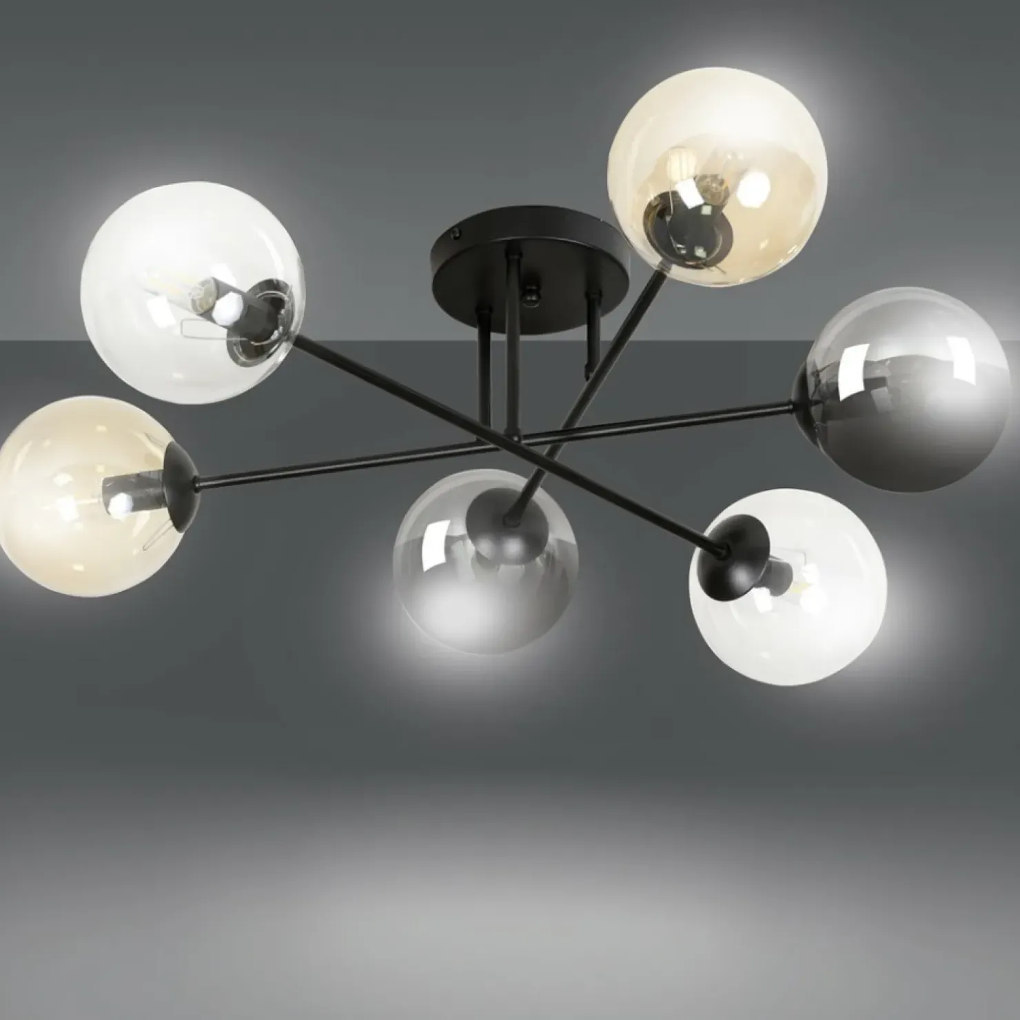 Best Sklep Kaja Lampa sufitowa z kolorowymi kloszami 834/6B2 | Kaja Oświetlenie