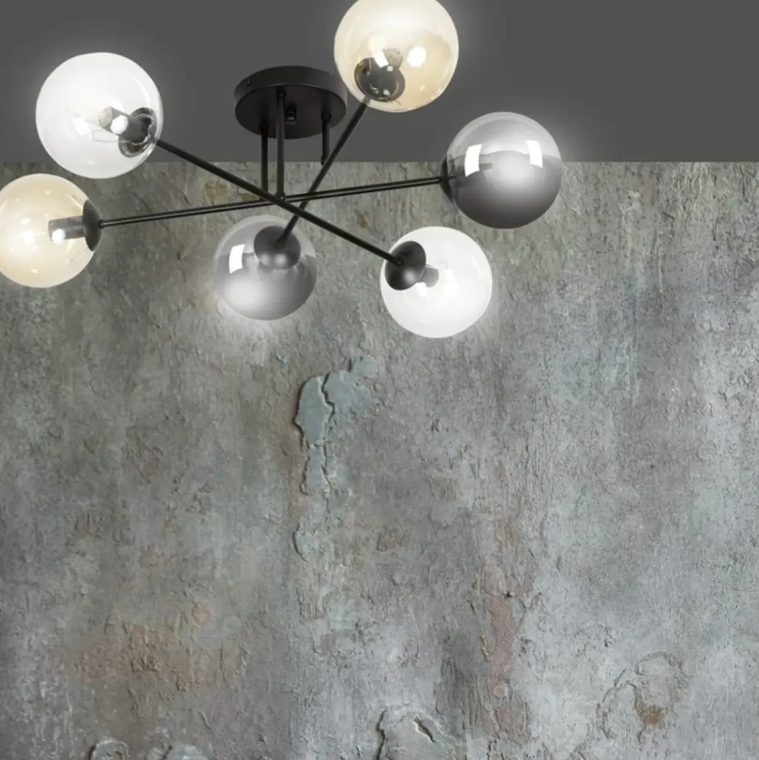 Best Sklep Kaja Lampa sufitowa z kolorowymi kloszami 834/6B2 | Kaja Oświetlenie