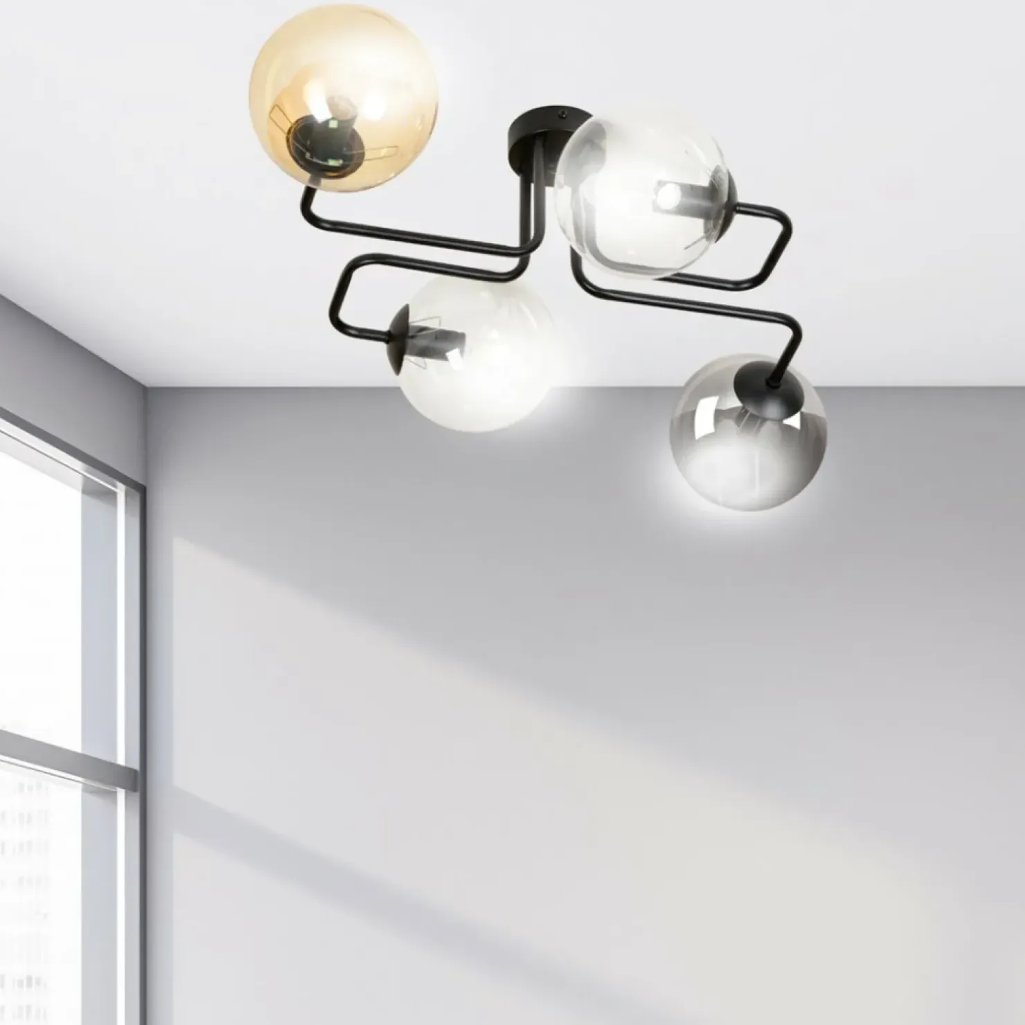 Cheap Sklep Kaja Lampa sufitowa z kolorowymi kloszami 843/4M1 | Kaja Oświetlenie