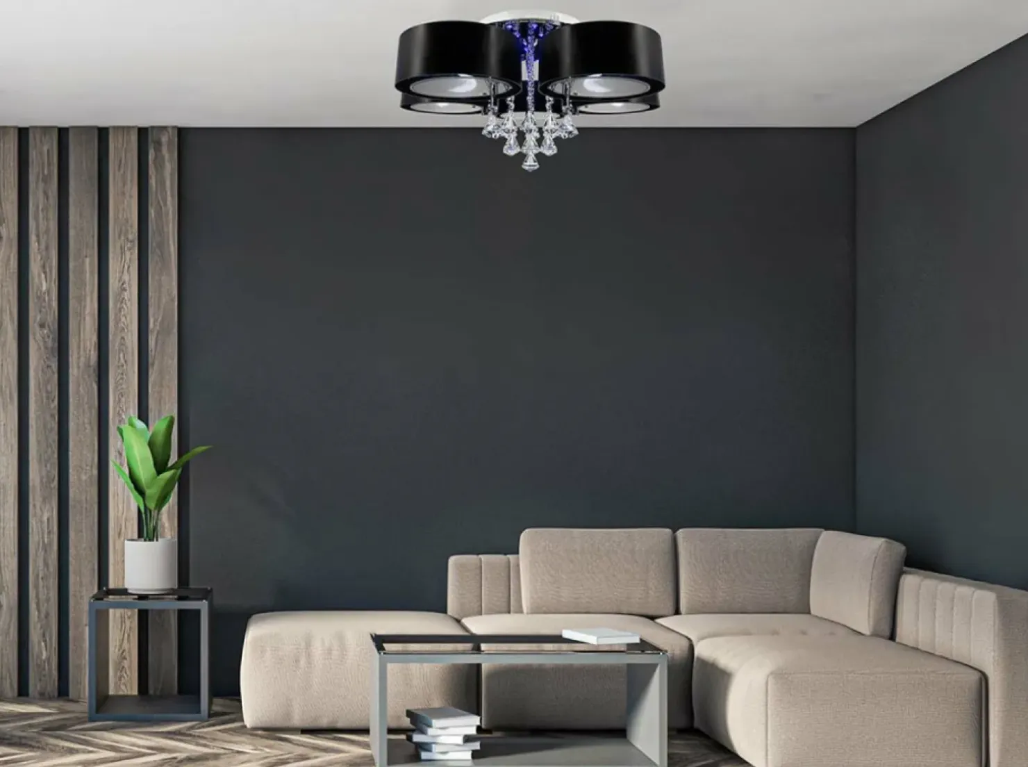 Online Sklep Kaja Lampa sufitowa z kryształkami DRS8006/5 8C BL ANTILA | Kaja