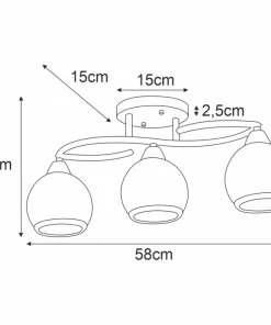 Lampa sufitowa z okrągłymi kloszami K-JSL-6084/3 AB LARA | Kaja*Sklep Kaja Shop
