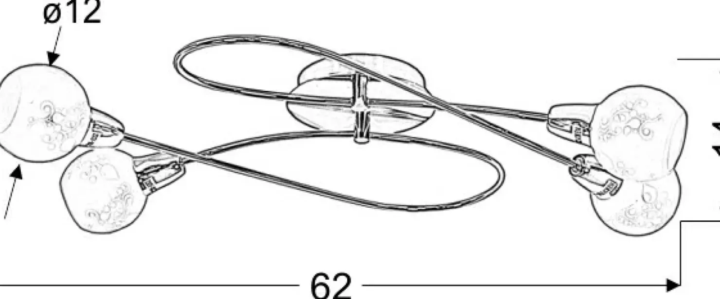 Lampa sufitowa z ozdobnymi kloszami 98-07148 AVILA | Kaja Oświetlenie*Sklep Kaja Clearance