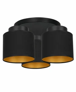Lampa sufitowa z trzema czarno-złotymi abażurami LX 3179 z serii FRODI*Sklep Kaja New