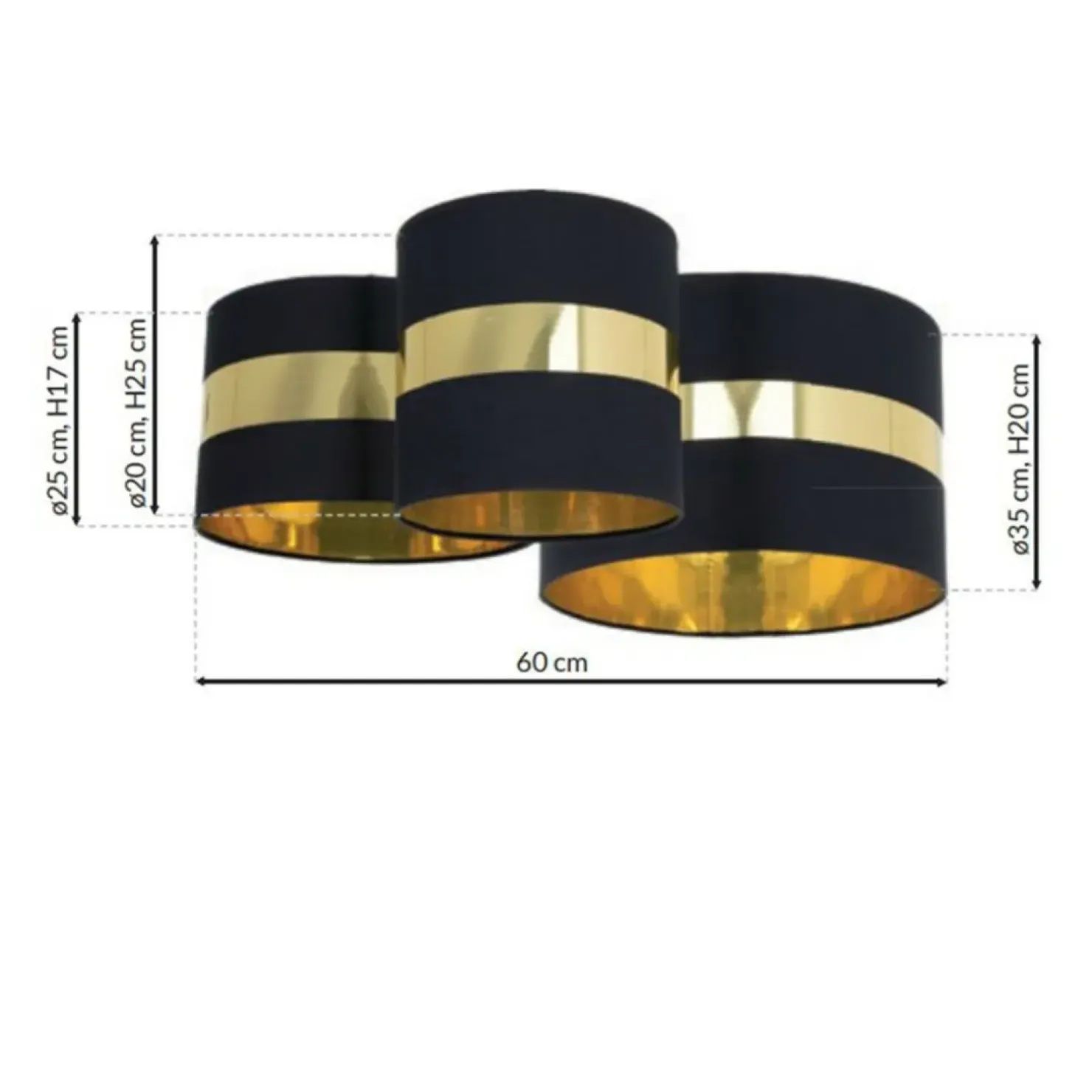 Flash Sale Sklep Kaja Lampa sufitowa z trzema ozdobnymi abażurami MLP63200 z serii PALMIRA | Kaja Oświ