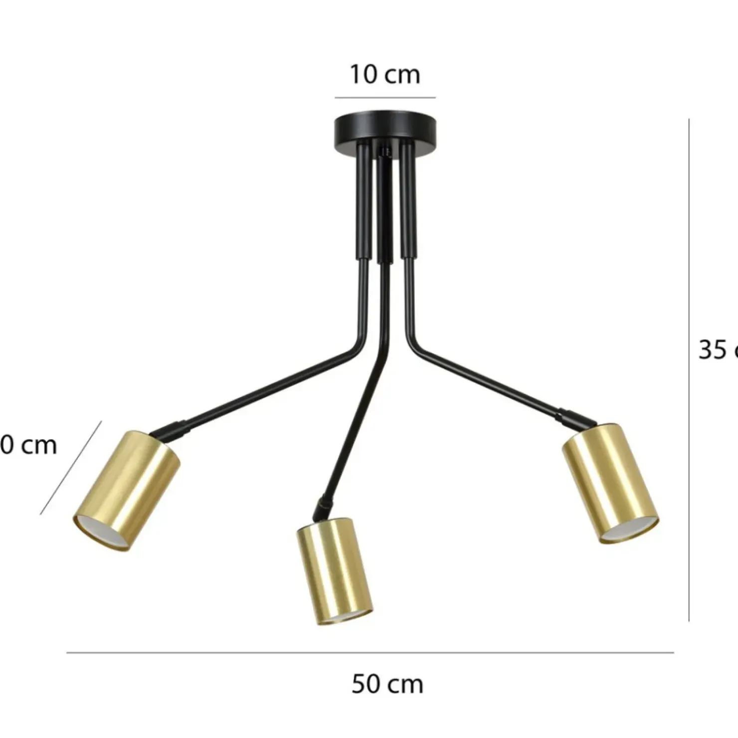 Outlet Sklep Kaja Lampa sufitowa z trzema ramionami na żarówki GU10 655/3 | Kaja
