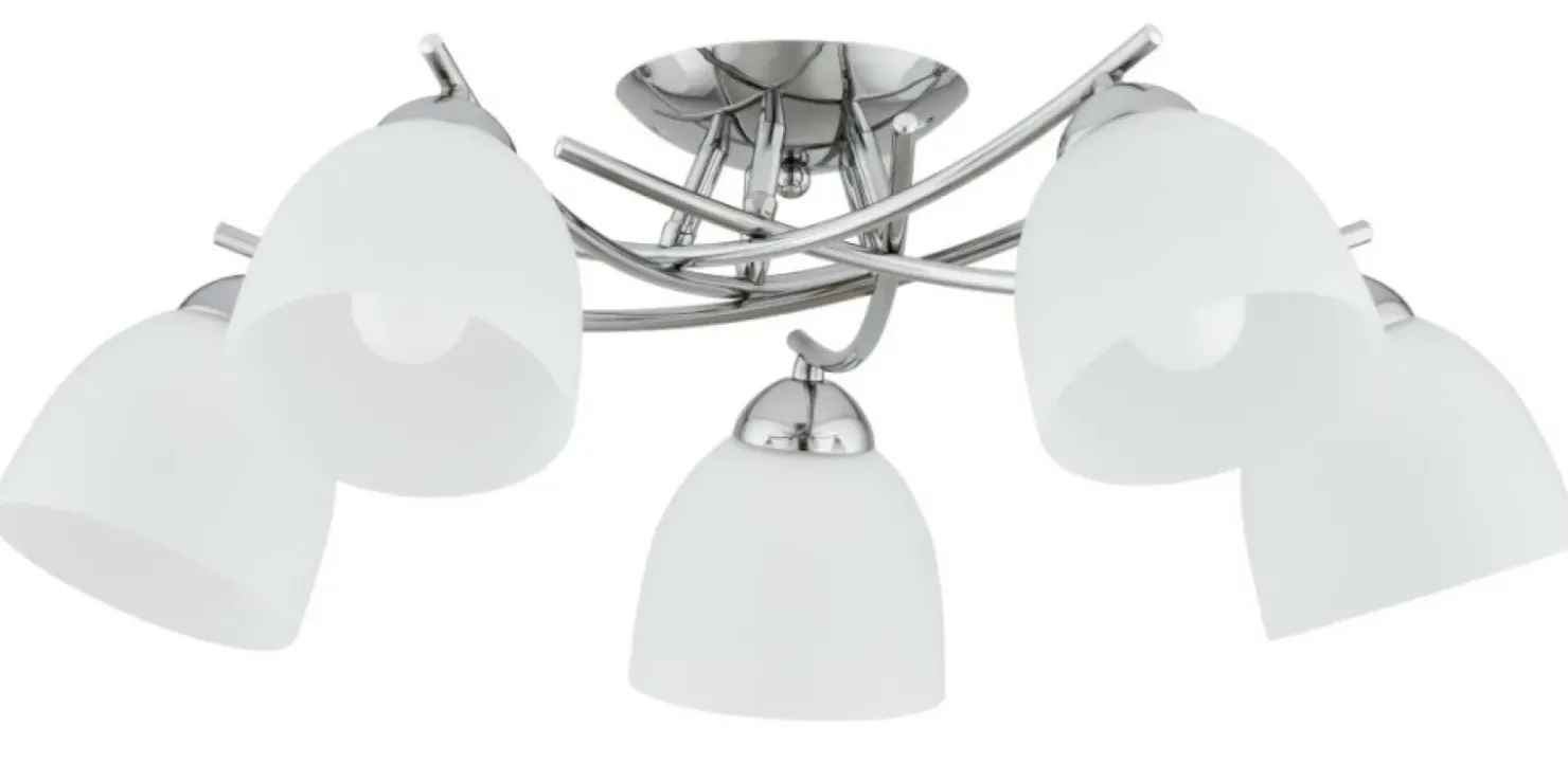 Lampa sufitowa ze srebrną oprawą, z kloszami AL 63252 z serii SEVA | Kaja Oświet*Sklep Kaja Fashion