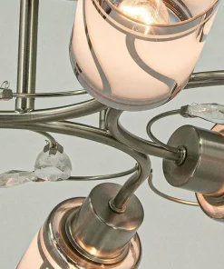 Lampa szklana z białymi matowymi kloszami 8267/6 19BT | Kaja*Sklep Kaja Clearance