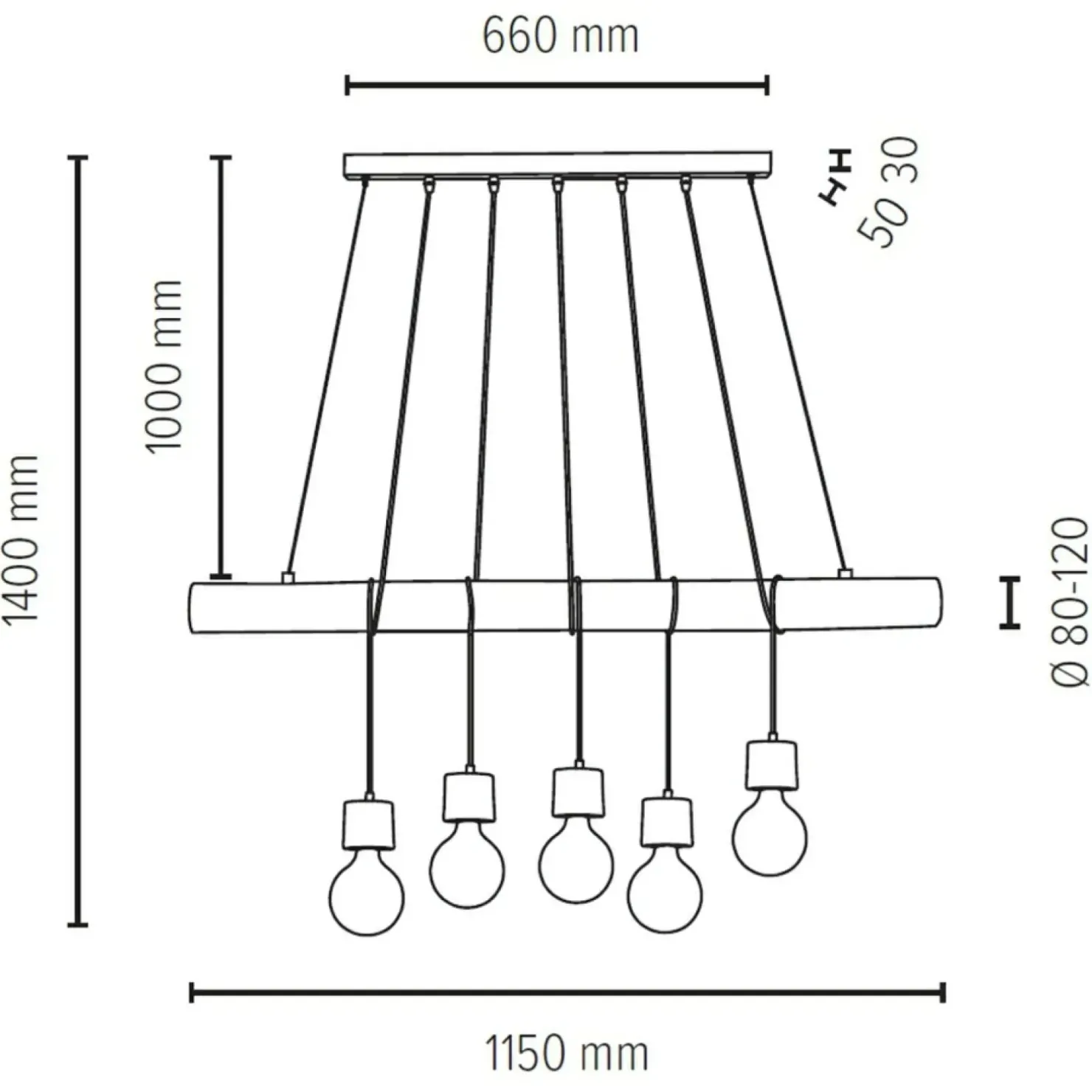 Clearance Sklep Kaja Lampa w stylu naturalnym, do jadalni 69315551 TRABO PINO | Kaja