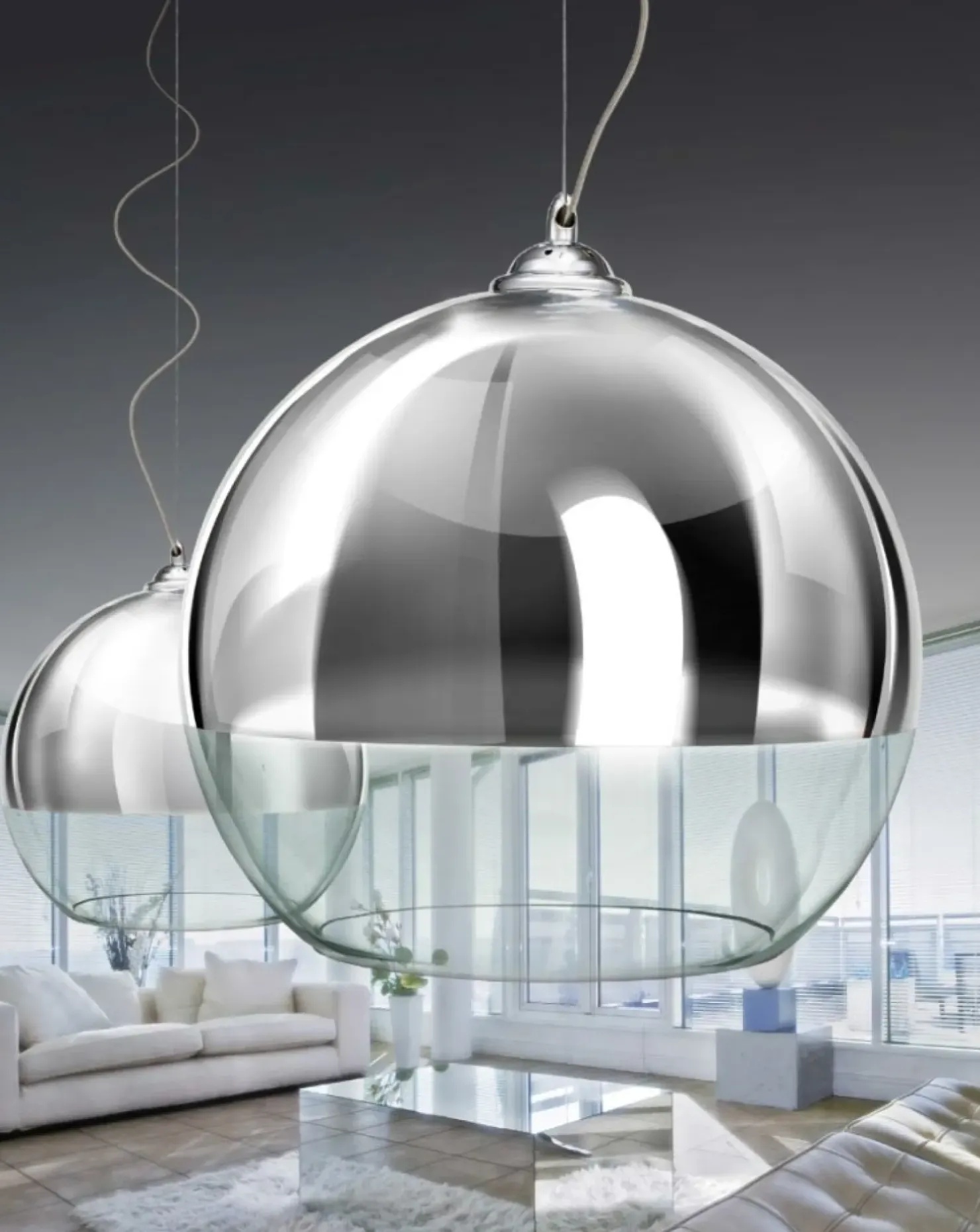 Online Sklep Kaja Lampa wisząca AZ0732 - Silver ball 35 - AZZARDO chrom