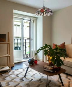 Lampa wisząca, dekoracyjny witraż z różyczkami K-P16835 z serii ROSE*Sklep Kaja Cheap