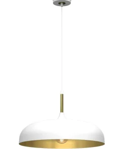 Store Sklep Kaja Lampa wisząca do kuchni, biało-złota MLP7899 z serii LINCOLN | Kaja Oświetlenie
