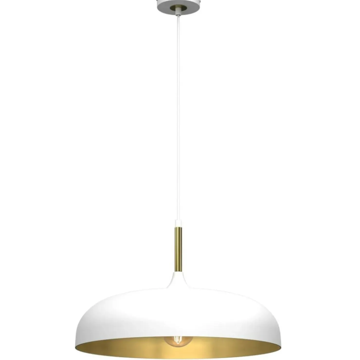 Store Sklep Kaja Lampa wisząca do kuchni, biało-złota MLP7899 z serii LINCOLN | Kaja Oświetlenie