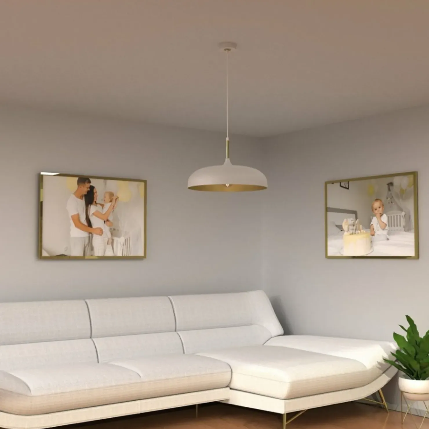 Store Sklep Kaja Lampa wisząca do kuchni, biało-złota MLP7899 z serii LINCOLN | Kaja Oświetlenie