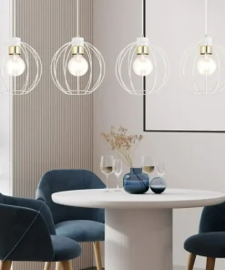 Hot Sklep Kaja Lampa wisząca do nowoczesnego wnętrza - biały drut 1223/4 z serii GINO