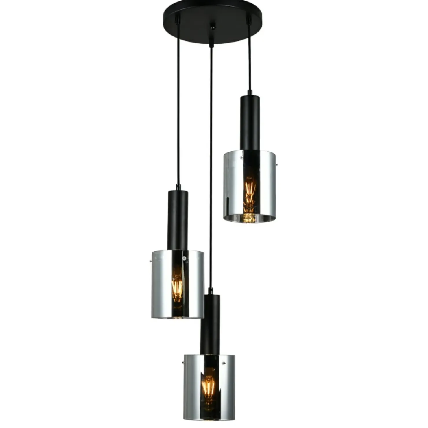 Best Sale Sklep Kaja Lampa wisząca do salonu PND-5581-3A-BK+SG SARDO | Kaja Oświetlenie