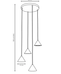 Sale Sklep Kaja Lampa wisząca do salonu 1329/4PREM ELIT 4 PREMIUM GOLD | Kaja