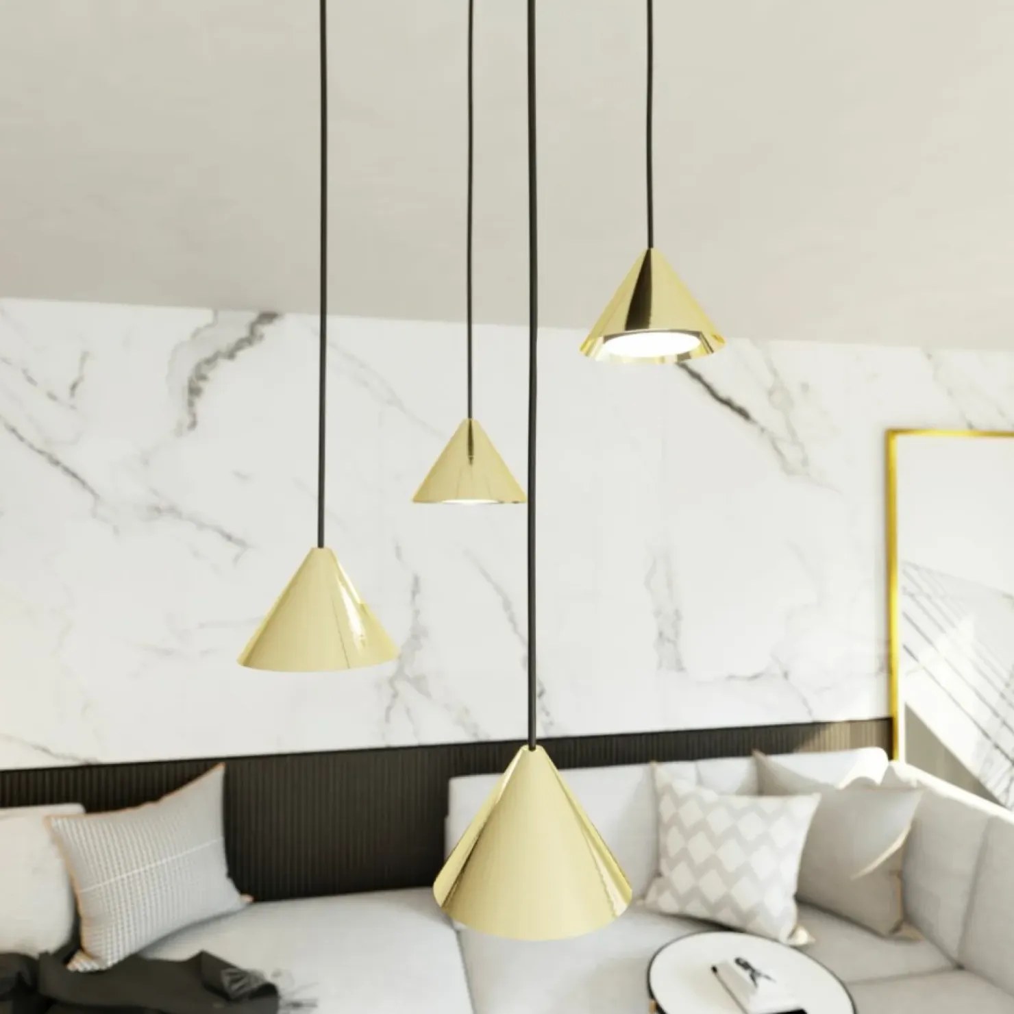 Sale Sklep Kaja Lampa wisząca do salonu 1329/4PREM ELIT 4 PREMIUM GOLD | Kaja