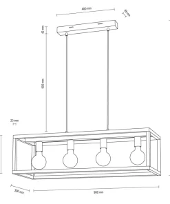 Clearance Sklep Kaja Lampa wisząca drewniana skrzynka wisząca 61500474 KAGO | Kaja