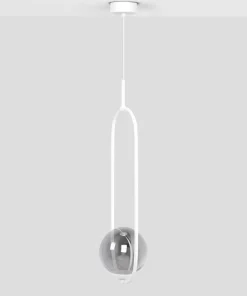 Shop Sklep Kaja Lampa wisząca elipsa z kloszem w kolorze grafitu K-5302 z serii ARLENA