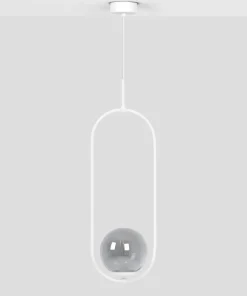 Shop Sklep Kaja Lampa wisząca elipsa z kloszem w kolorze grafitu K-5302 z serii ARLENA