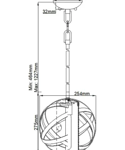 Lampa wisząca, kolor vintage żelazo HK-CARSON-P z serii CARSON*Sklep Kaja Flash Sale
