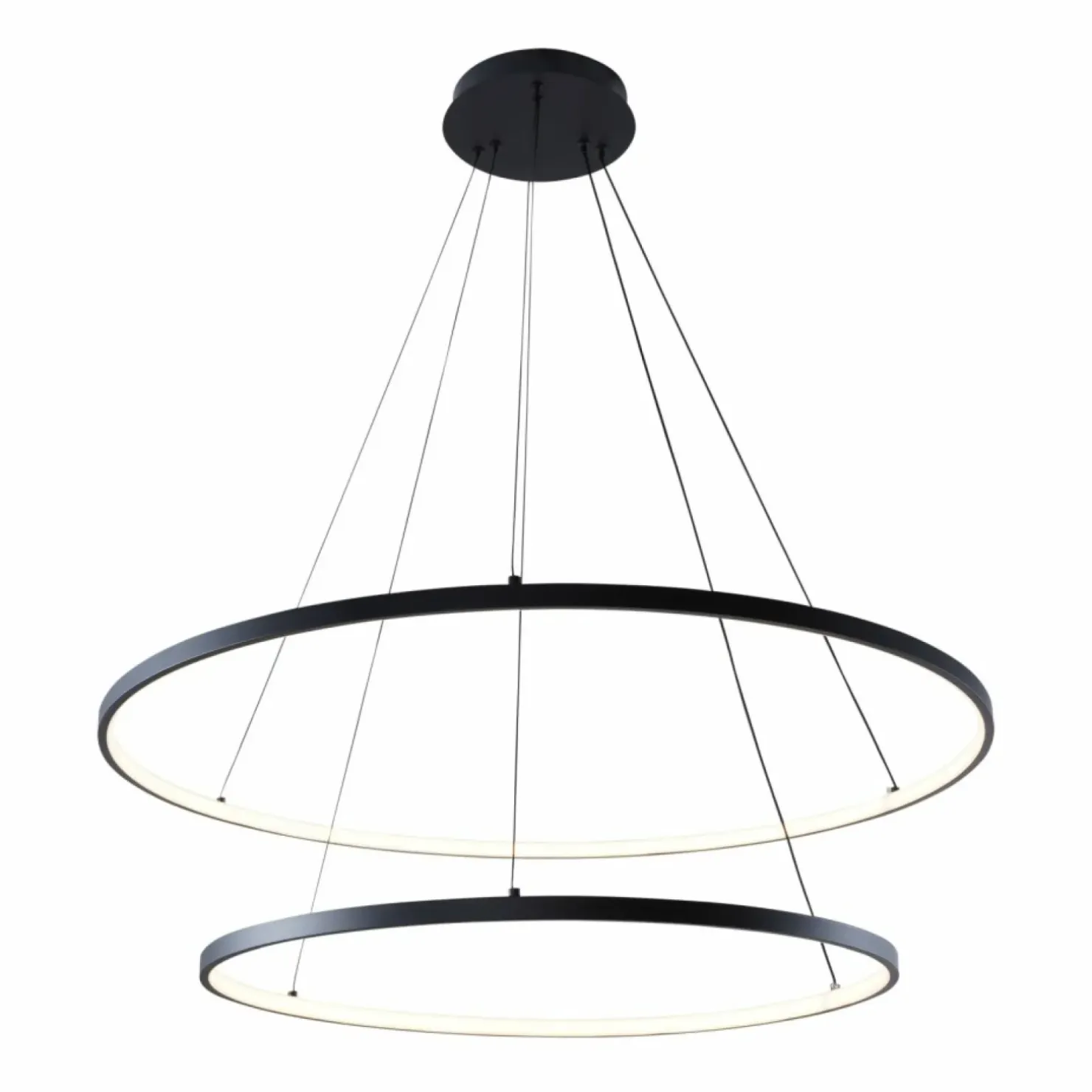 Sale Sklep Kaja Lampa wisząca LED, dwa okręgi na zwisach 2023200-BK BRENO | Kaja