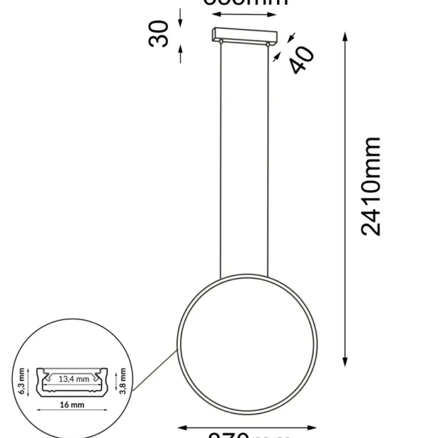 Cheap Sklep Kaja Lampa wisząca LED, pionowa obręcz ⌀87cm 3000K ANT 5310 AGARO | Kaja