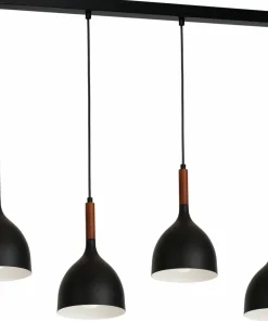 Online Sklep Kaja Lampa wisząca, listwa z czterema kloszami LX 3707 z serii NOAK WOOD