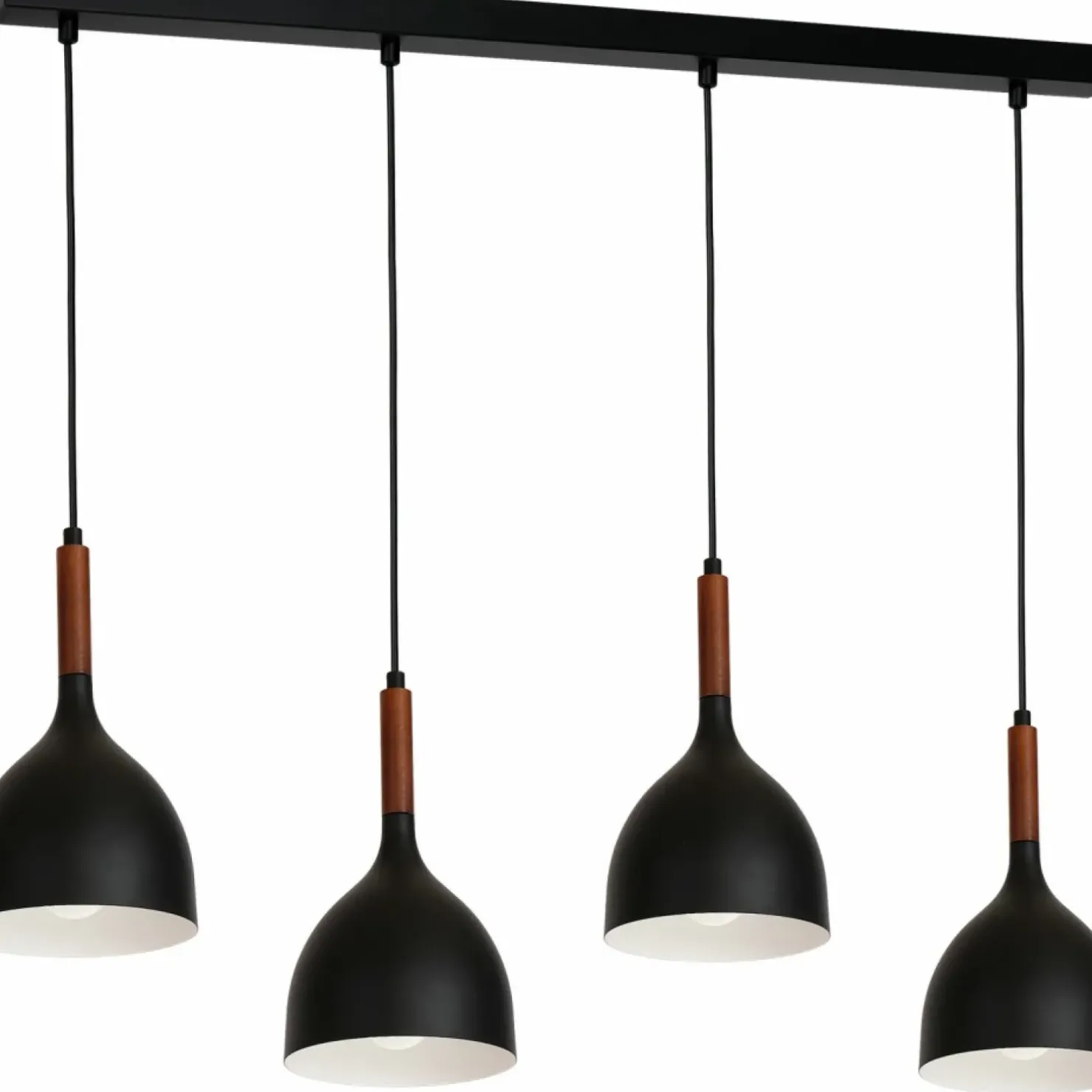 Online Sklep Kaja Lampa wisząca, listwa z czterema kloszami LX 3707 z serii NOAK WOOD