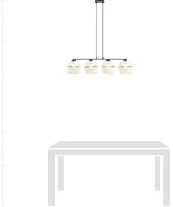 Lampa wisząca na czarnej podstawie, biało-złota 1184/4 z serii MALIA*Sklep Kaja Online