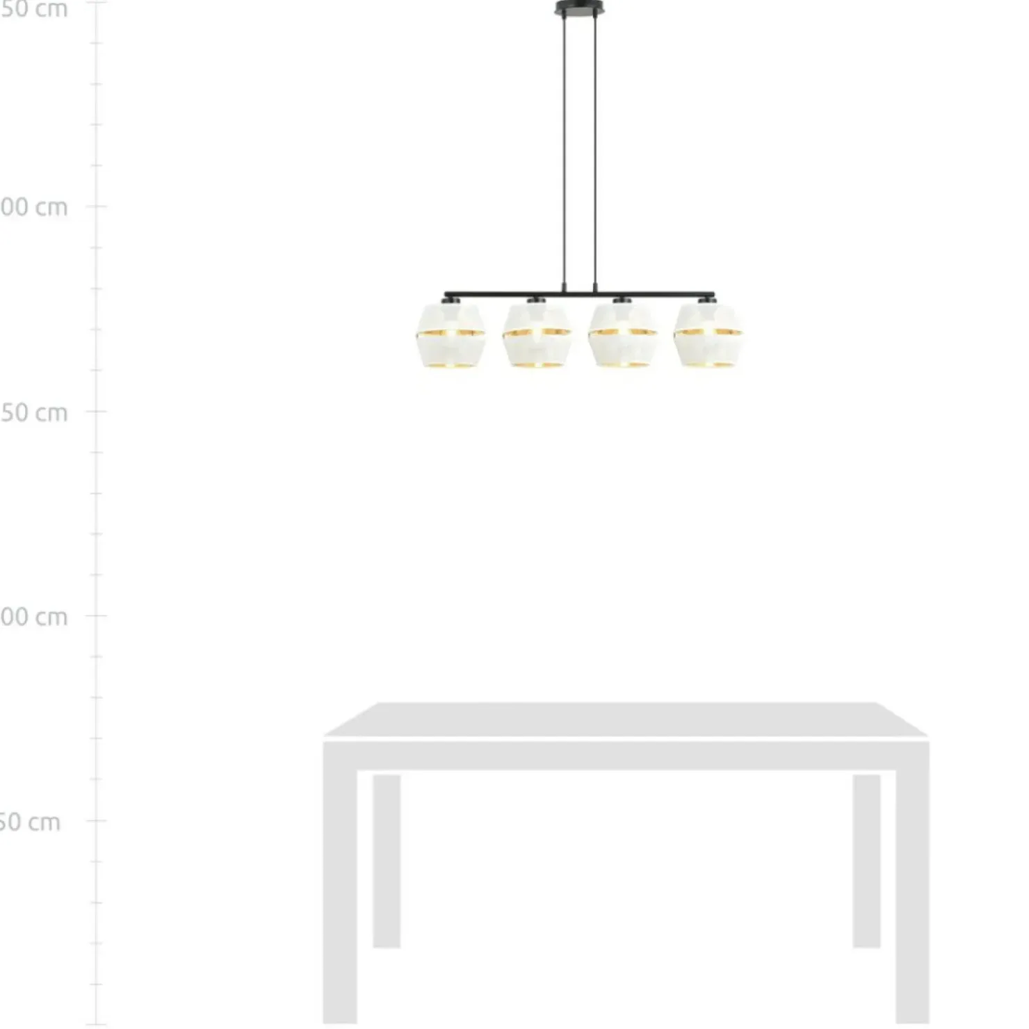 Lampa wisząca na czarnej podstawie, biało-złota 1184/4 z serii MALIA*Sklep Kaja Online