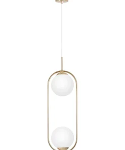 Lampa wisząca na dwie żarówki, złoty kolor K-5392 z serii RITUS*Sklep Kaja Outlet